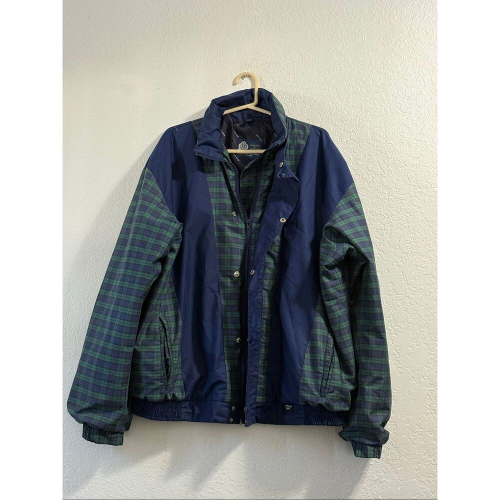 Vintage ProQuip Men’s Golf Zip Jacket Tartan Plaid Gore Tex Windbreaker XL